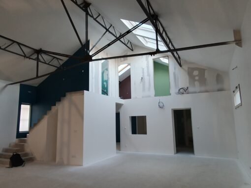 Transformation d’un atelier d’artisan en habitation, Menuiseries sur-mesure, Menuiseries Bildau & Bussmann, Agencements, Assistance MOA & MOE
