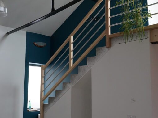 Transformation d’un atelier d’artisan en habitation, Menuiseries sur-mesure, Menuiseries Bildau & Bussmann, Agencements, Assistance MOA & MOE