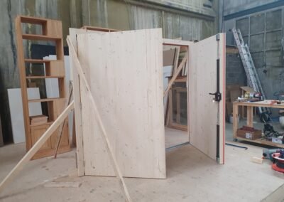 Fabrication d’une porte de garage double vantaux