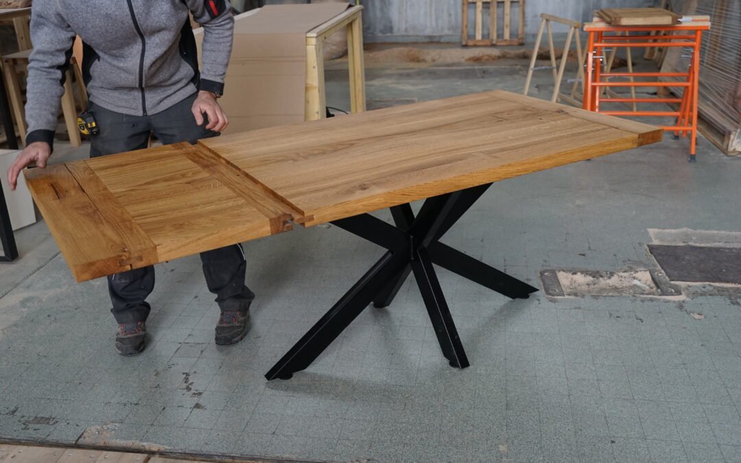 Table extensible pieds croisés