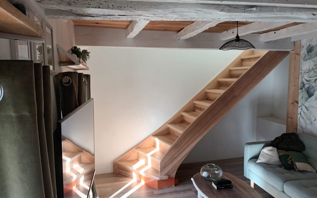 Escalier droit à la mure